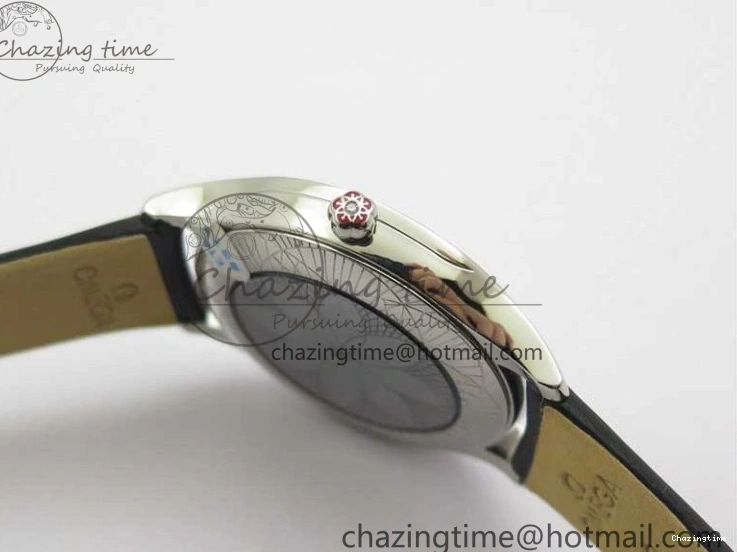 0410 StreetReady Ladies’ De Ville Trésor Diamond SS 3AF 1:1 Best Edition White MOP Dial RG Markers On Black Fabric strap Swiss Quartz 7884